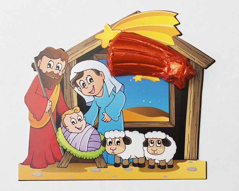 Christmas nativity scene 6g - card